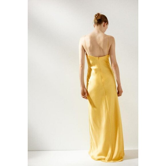 ZARA LONG SATIN DRESS - Picture 4 of 7
